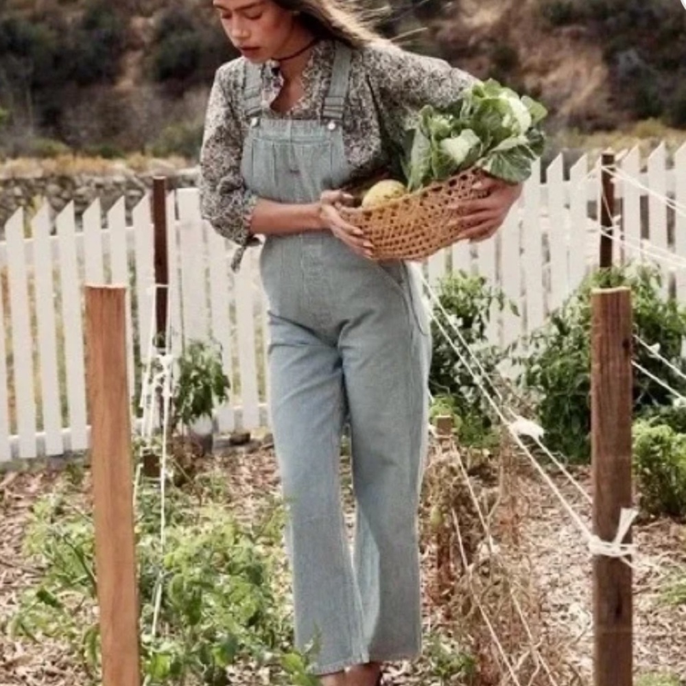 Doen Myrtle Overalls in Hickory Stripe - Picture 3 of 6